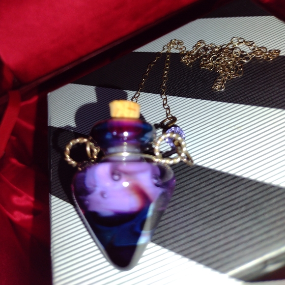 Hand Blown Perfume Bottle in a Deep Translucent R - Picture 7 of 8